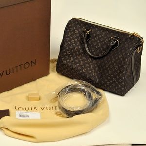 LOUIS VUITTONFusain Idylle Monogram Speedy Bandouliere 30 Bag NWT.